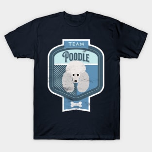 Team Poodle - Distressed Standard Poodle Beer Label Design T-Shirt